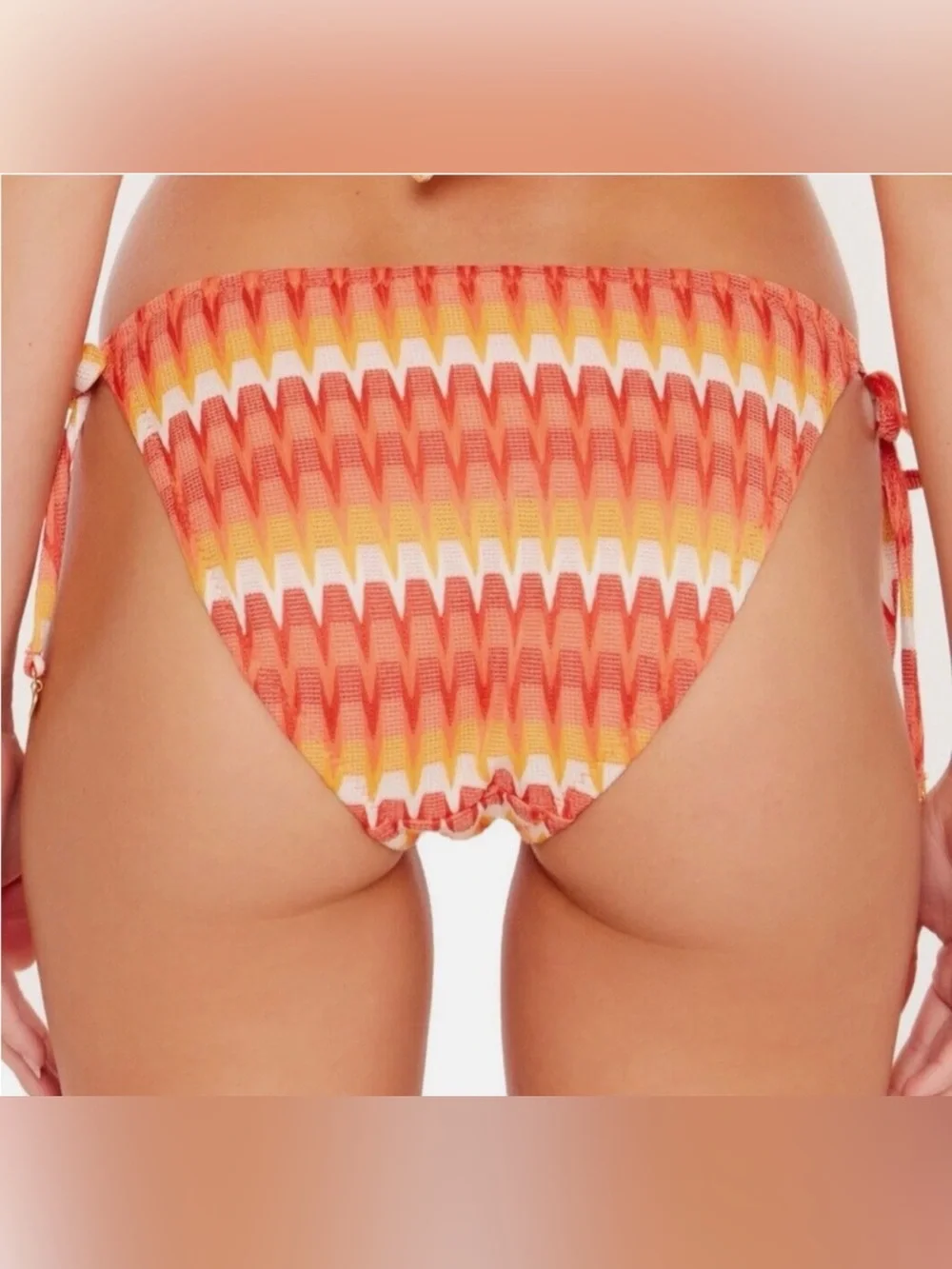 Trina Turk NWT Orange Crochet Bikini Set Size 8 Halter Top Tie Side Bottom